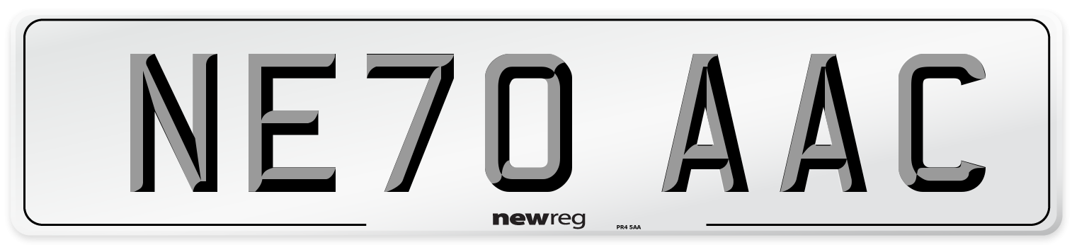 NE70 AAC Number Plate from New Reg